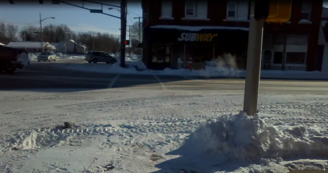 Downtown Greentown Indiana in the winter time.