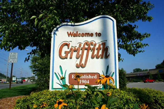 Welcome sign for Griffith