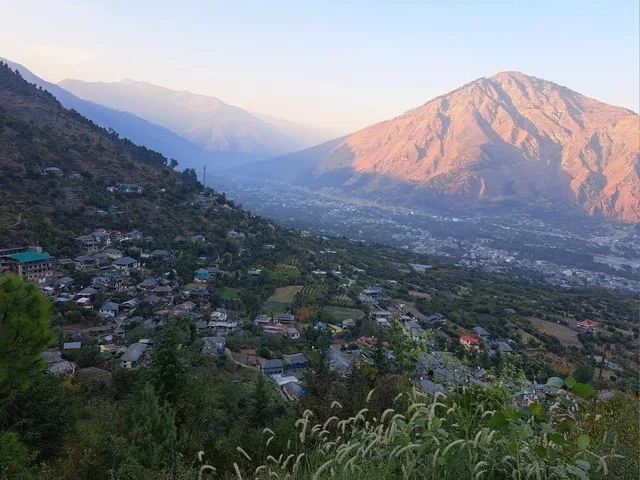 Khokhan village, Kullu valley, as seen from the grounds of Baba Bir Nath Temple.
