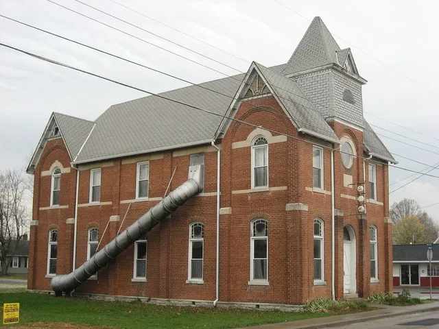 Front and southern side of the Milan Masonic Lodge No. 31 , located at 312 N. Main Street in Milan , Indiana , United States . Built in 1900, it is listed on the National Register...