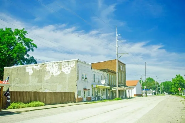 View along Jackson Street in Perrysville, Indiana, United States.