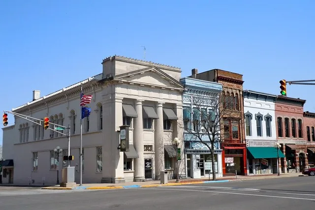Plymouth Downtown Historic District on the NRHP since December 17, 1998. The historic district is roughly bounded by Center, Washington, and Water Sts., and the Yellow River, Plym...