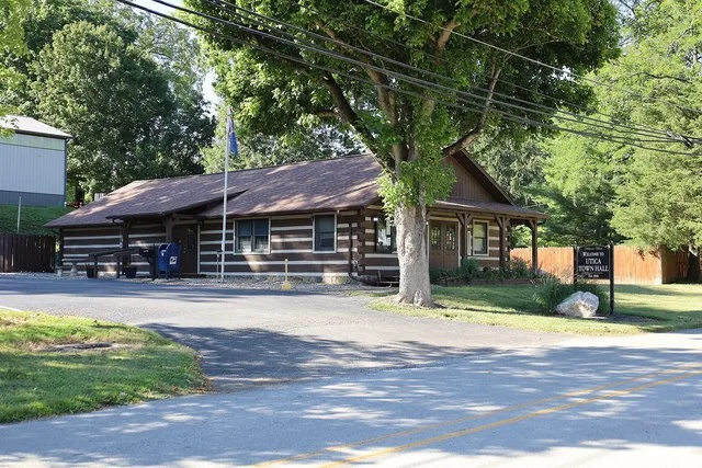 Utica Town Hall in Utica, Indiana in 2025