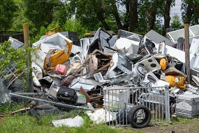 Appliances and Tires in a Junkyard - Armstrong Iowa