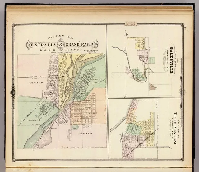 Zoomable full resolution image available at davidrumsey.com . This image 0936.087 is a part of image group 0936.000 . Hand col. lithographed map with 2 insets. Show wards, tracts...