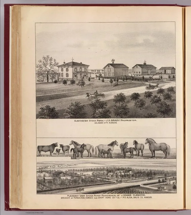 Zoomable full resolution image available at davidrumsey.com . This image 2818.110 is a part of image group 2818.000 . Two lithographed views. Huge atlas, many maps and views, scar...