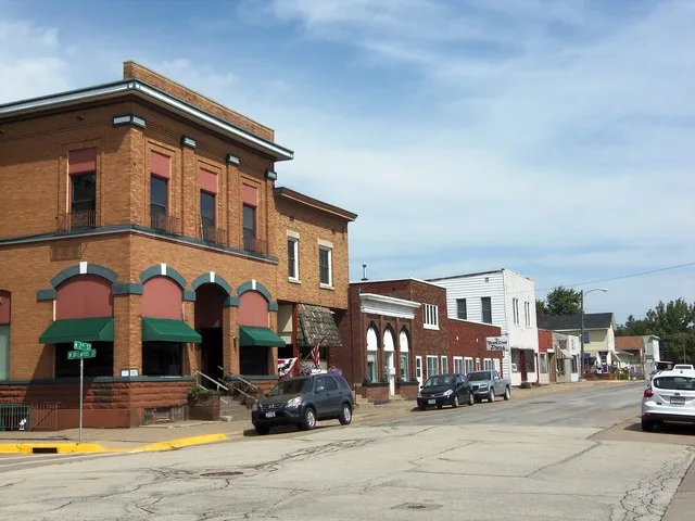 Original business disrict in Eldridge, Iowa