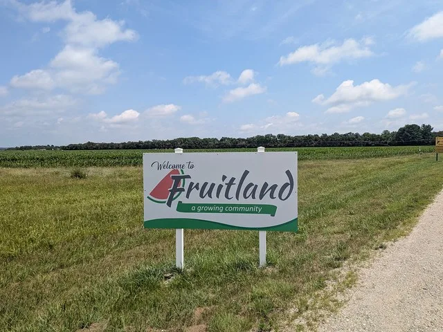 Fruitlan, Iowa, welcome sign