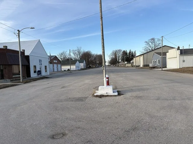 Main Street in Holland, Iowa, pictured in February 2026