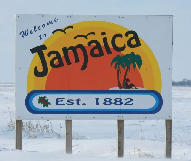 Sign along State Highway 141 at the junction leading to Jamaica, Iowa
