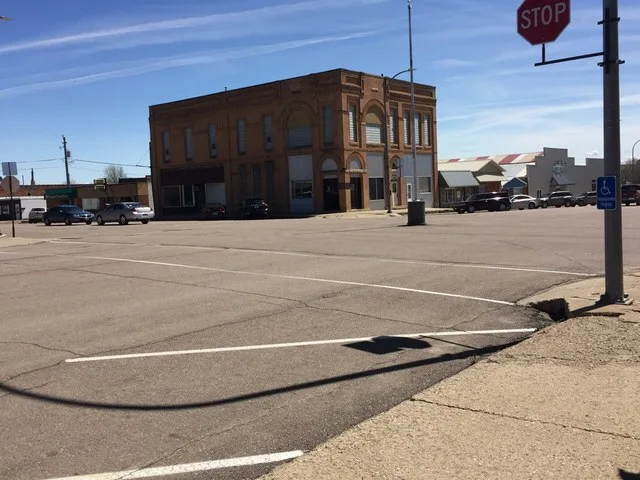 A picture of part of Kingsley, Iowa's downtown.