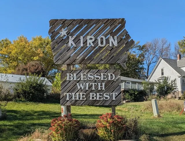 Kiron, Iowa, Welcome Sign