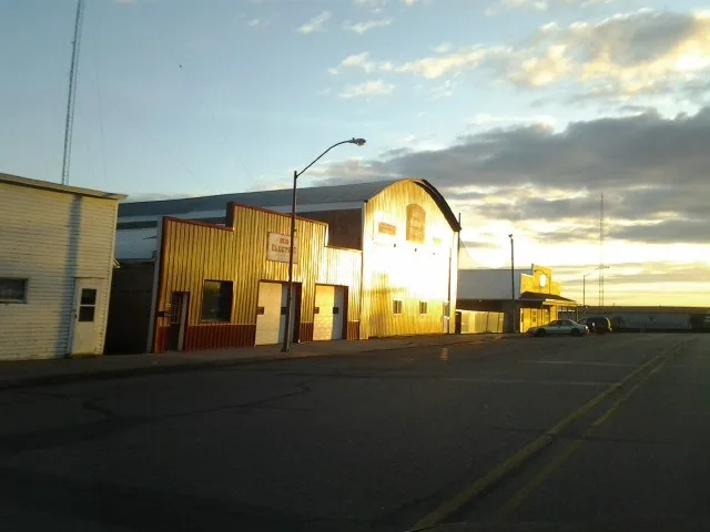 Mainstreet of Lester Iowa at Sunset