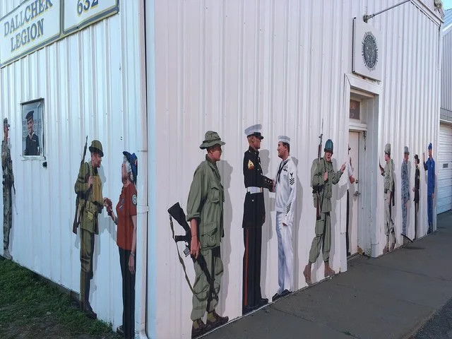 Mural painted on the American Legion Hall honoring Veterans