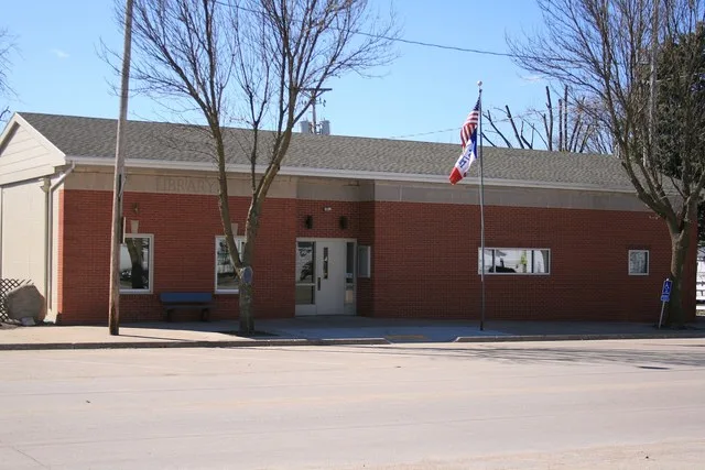 City Hall, and former Library, located in Mitchellville, Iowa