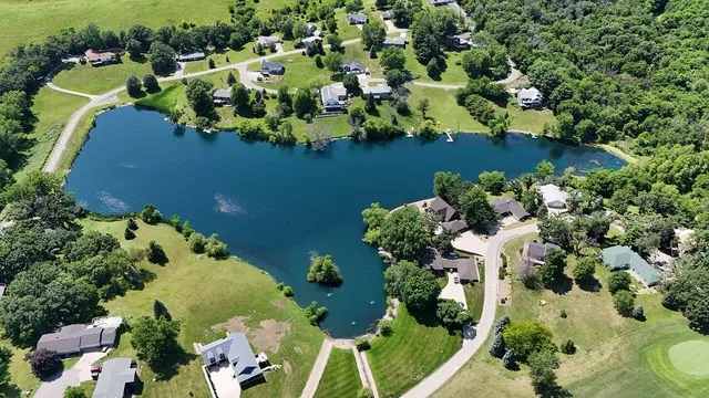 A small lake in Oakland Acres, Iowa