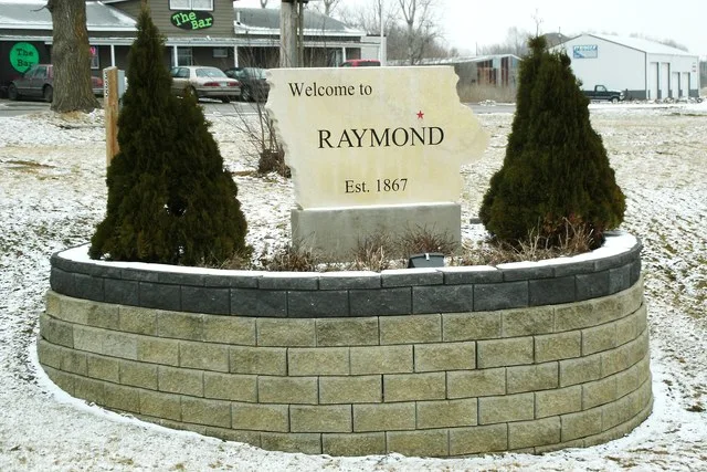 Welcome Sign for Raymond Iowa in Black Hawk County, Iowa