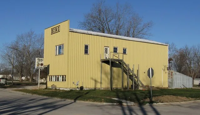 Rome, Iowa. Nick's Rome Tap, possibly the only public business in town