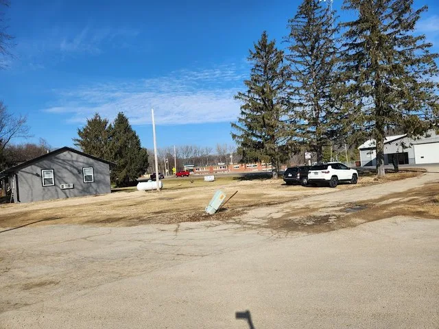 An image of Sageville, Iowa on January 15th, 2023. It is looking at Mudlake Road with Iowa 3 behind.