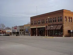 Buildings along Broad Street in downtown Story City , Iowa , United States .
