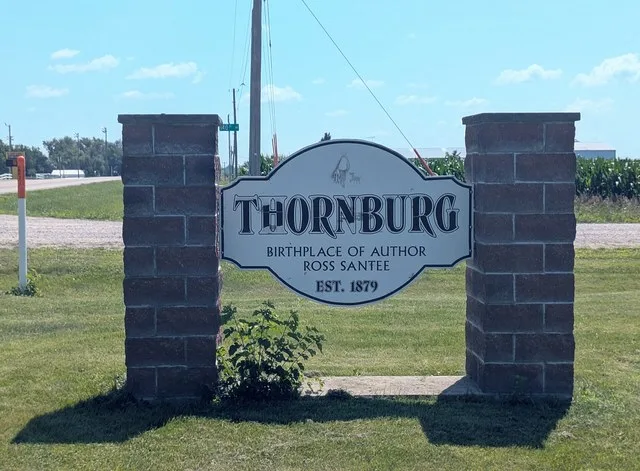 Thornburg, Iowa, welcome sign