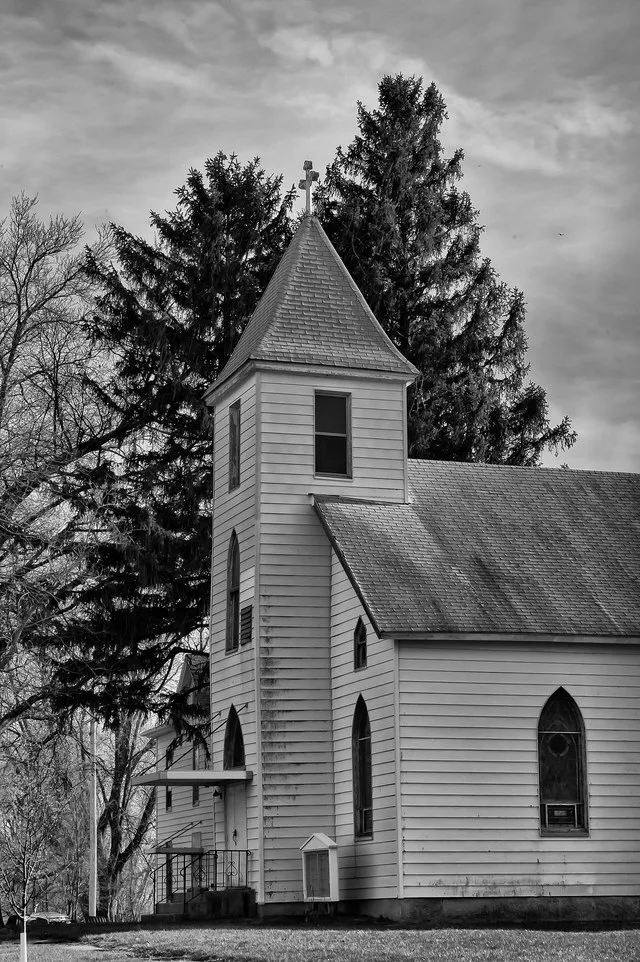 The former Sacred Heart Catholic Church in Valeria, Iowa