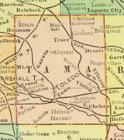 Tama County, Iowa - 1902 Cram's Modern Atlas
