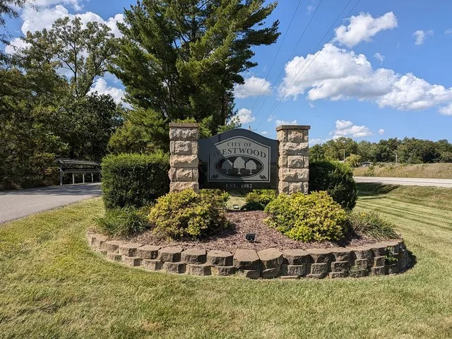 A sign at the entrance to Westwood, Iowa