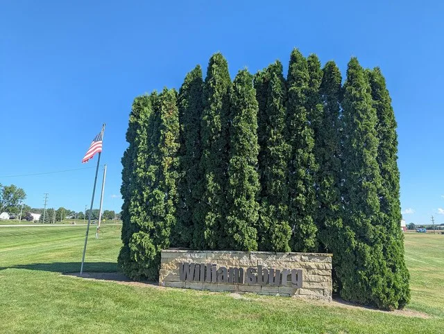 The Welcome Sign at the edge of Williamsburg, Iowa