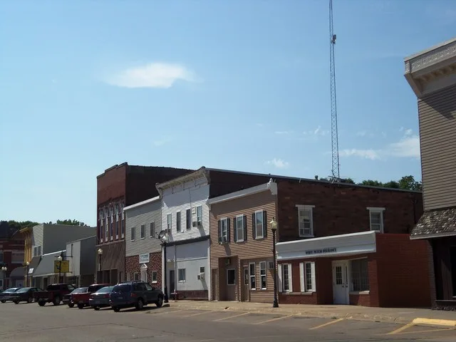Buildings on the north side of West Fourth Street in Wilton, Iowa