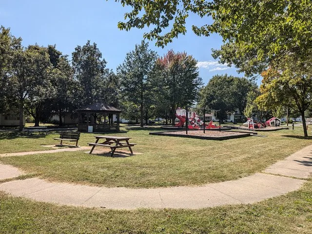 A city park in Winfield, Iowa