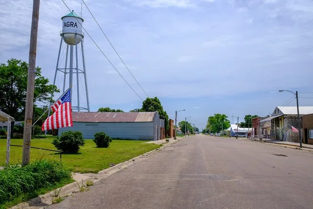 Center Street in Agra, Kansas.