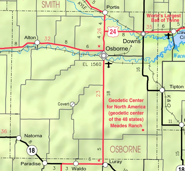 This map of Osborne County, Kansas , USA, is copied at a resolution of 300 pixels/inch from the original PDF file.