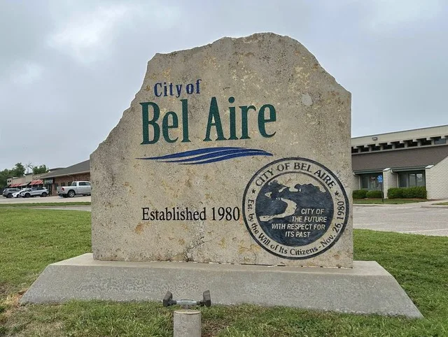 Welcome sign in Bel Aire, Kansas