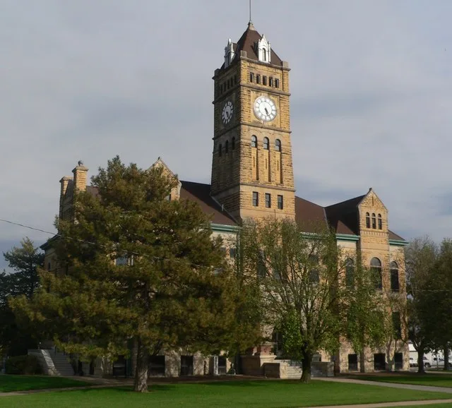 Mitchell County courthouse in Beloit, Kansas; seen from the northwest.