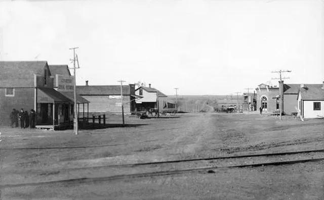Main Street, Brownell, Kansas.