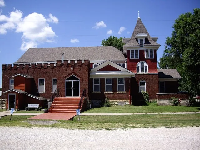 Burns United Methodist Church, 108 Washington Ave, Burns, Kansas , 66840, USA . Looking north. Photo by Steve Meirowsky on July 10, 2010.
