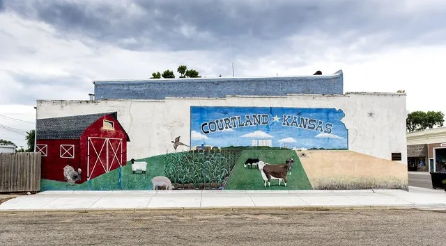 Mural near Liberty and Main Streets in Courtland, Kansas