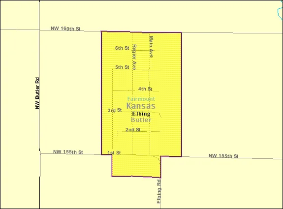 Map of Elbing, Kansas