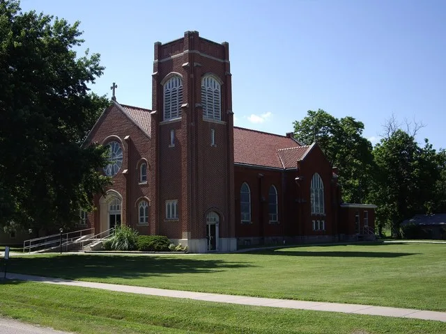 St Patrick Catholic Church, 815 Marion St, Florence, Kansas , 66851, USA . Looking northwest. Photo by Steve Meirowsky on July 10, 2010.