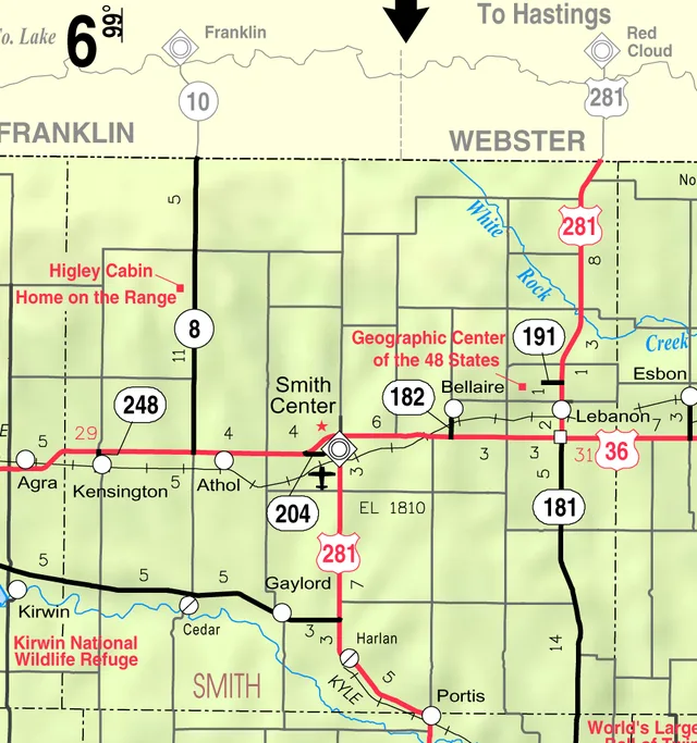 This map of Smith County, Kansas , USA, is copied at a resolution of 300 pixels/inch from the original PDF file.