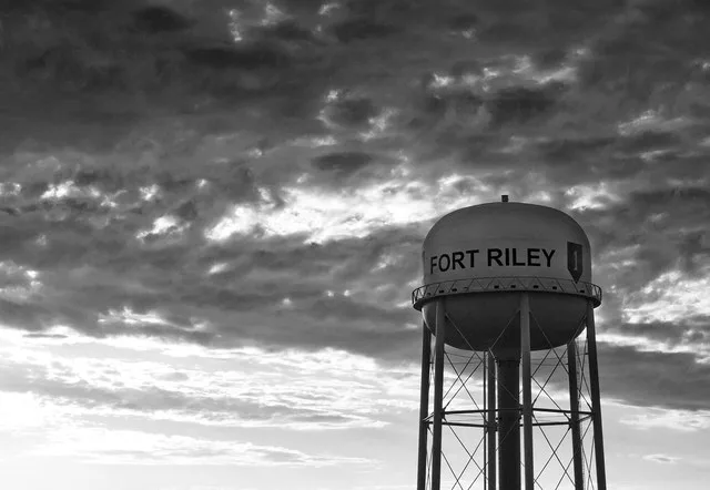 north america, road trip, great plains, kansas, water tower, fort riley