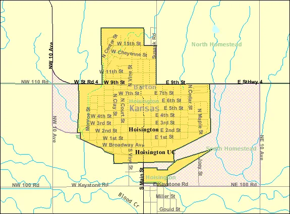 Map of Hoisington, Kansas