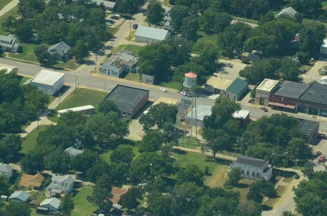 Aerial photo of Hope, Kansas