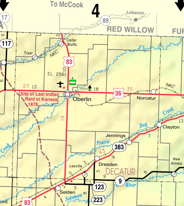 This map of Decatur County, Kansas , USA, is copied at a resolution of 300 pixels/inch from the original PDF file.