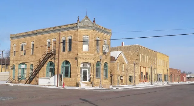 West side of Main Street in Jetmore, Kansas .