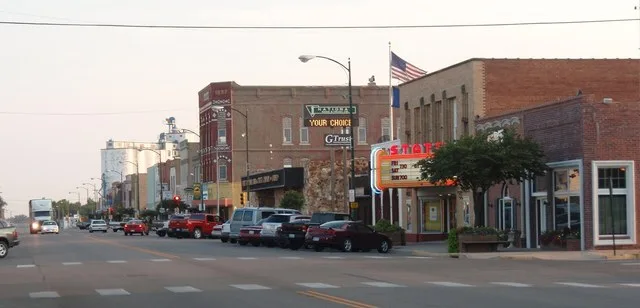Business district of Larned, Kansas