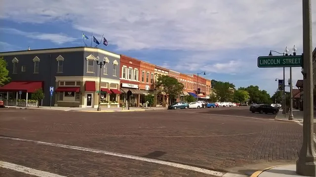 Lindsborg at the intersection of Lincoln Street and Main Street
