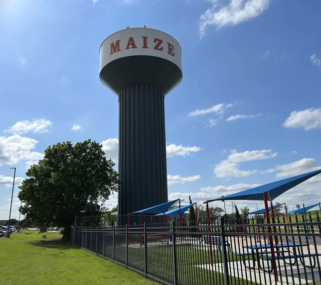 Water tower in Maize, Kansas