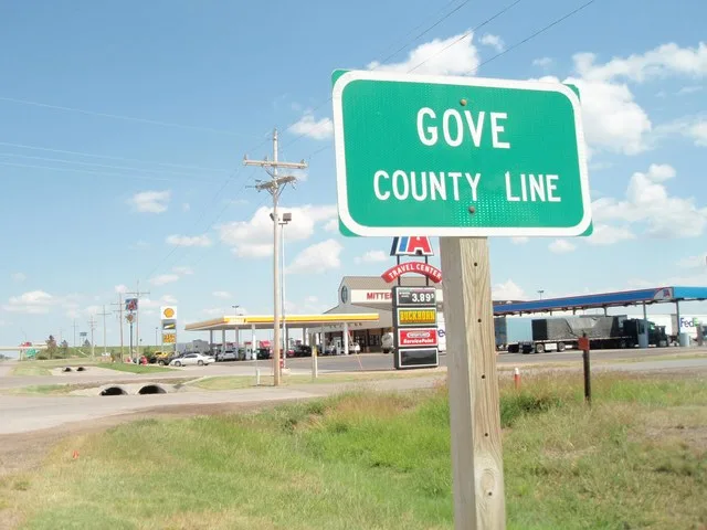 Gove County sign in Oakley, Kansas